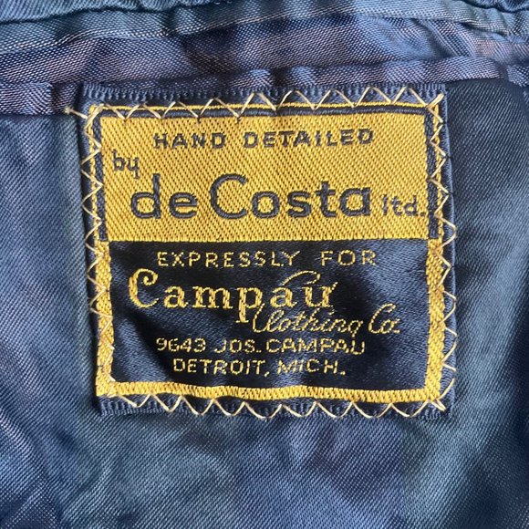 1960s Men's Black & Blue Topcoat - Picture 10 of 15